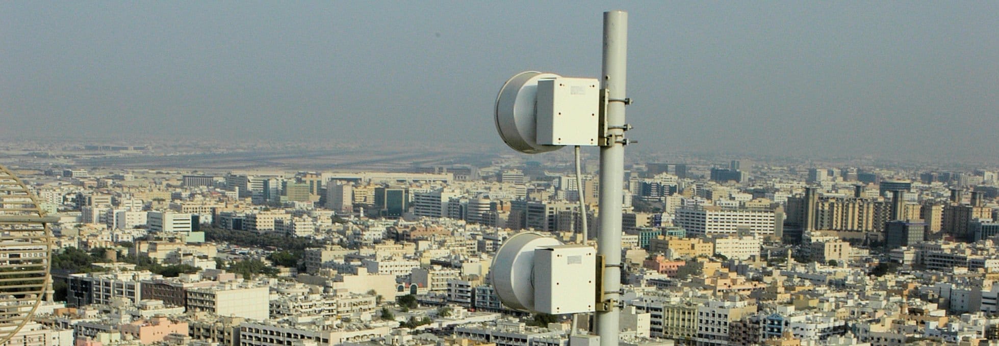 Legacy cctv links above a city
